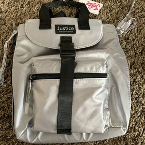 Silver justice mini backpack